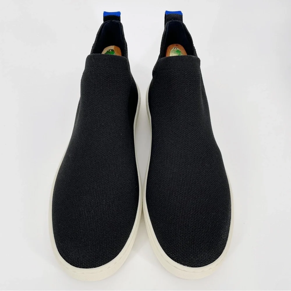 Rothy's The Chelsea Black Hi Top Sneaker Sporty Pull On Shoes Women’s Knit Boot - Picture 2 of 9